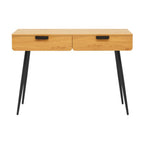 Jinan 110cm Study Desk Oak, front view on a white background