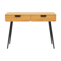 Jinan 110cm Study Desk Oak, front view on a white background