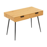 Jinan 110cm Study Desk Oak, raised angled view