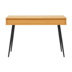 Jinan 110cm Study Desk Oak, rear view