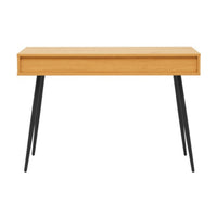 Jinan 110cm Study Desk Oak, rear view