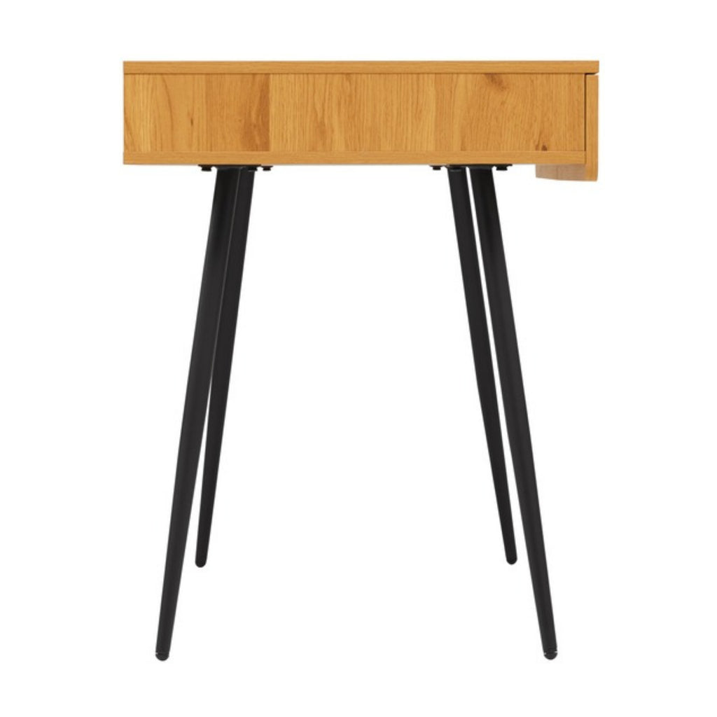 Jinan 110cm Study Desk Oak, side view