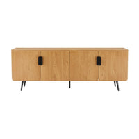 Jinan 160cm ETU Entertainment TV Unit Oak, front view on a white background