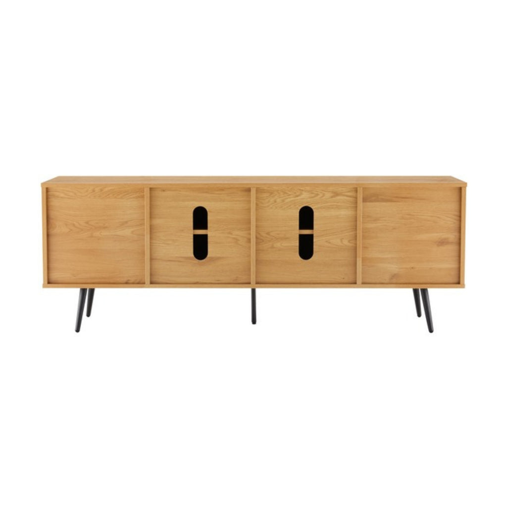 Jinan 160cm ETU Entertainment TV Unit Oak, rear view with cable openings