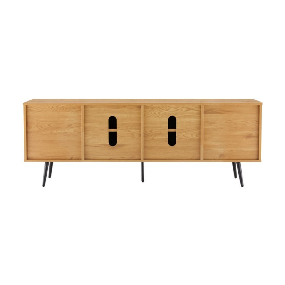 Jinan 160cm ETU Entertainment TV Unit Oak, rear view with cable openings