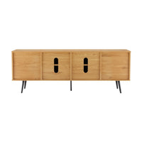 Jinan 160cm ETU Entertainment TV Unit Oak, rear view with cable openings