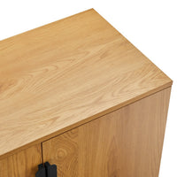 Jinan 160cm ETU Entertainment TV Unit Oak, close-up of the top corner