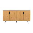 Jinan 160cm Sideboard Buffet Table Oak, front view on a white background
