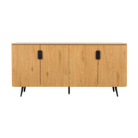 Jinan 160cm Sideboard Buffet Table Oak, front view on a white background