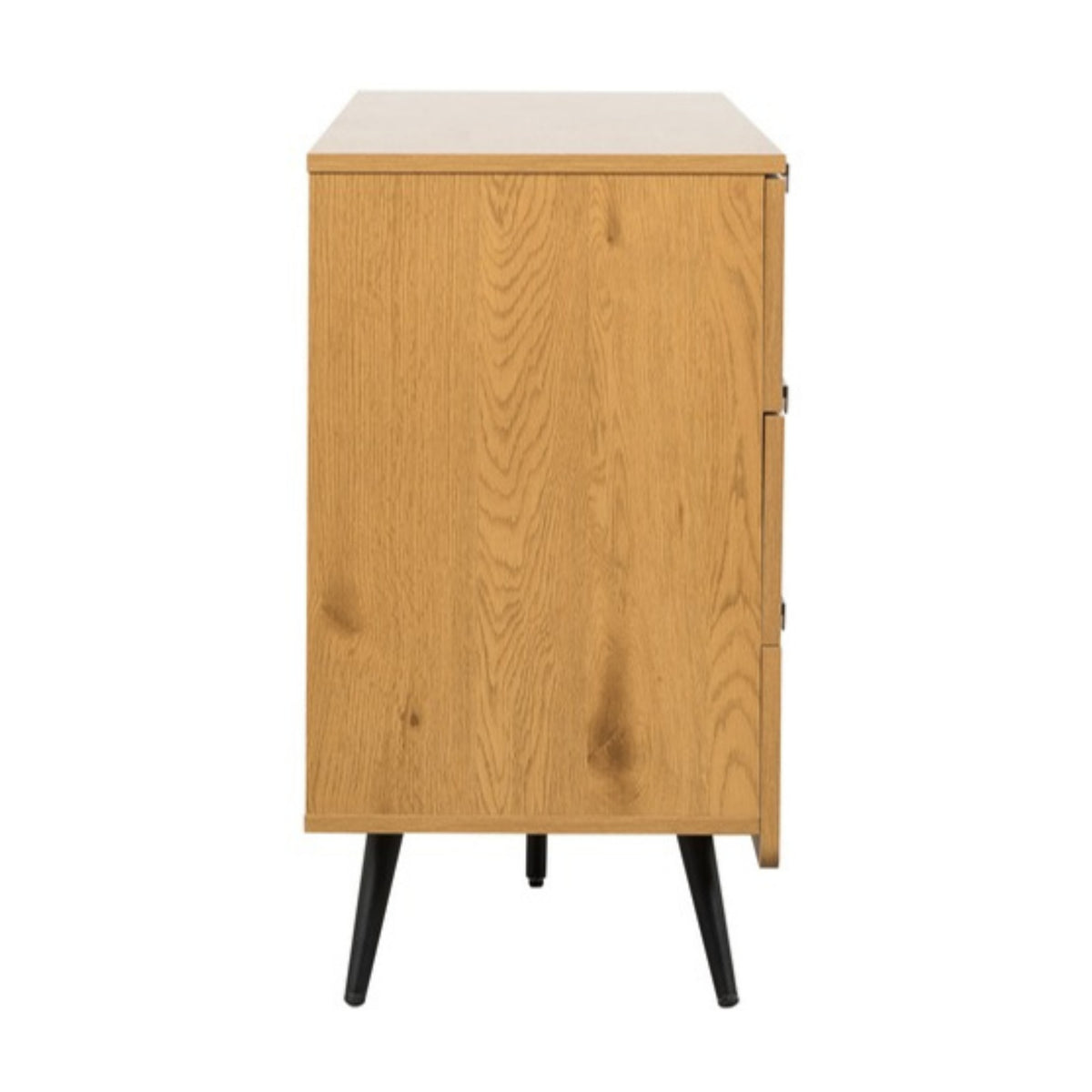 Jinan 2 Drawer Bedside Table Oak, side view