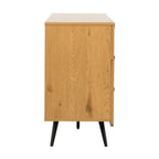 Jinan 2 Drawer Bedside Table Oak, side view