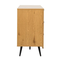 Jinan 2 Drawer Bedside Table Oak, side view