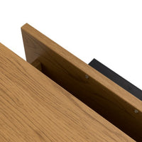 Jinan 2 Drawer Bedside Table Oak, close-up of an open drawer