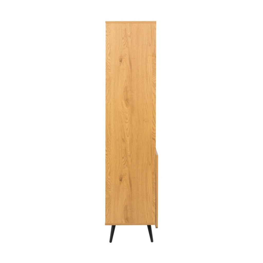 Jinan 80cm 2 Door Bookshelf Oak, side view