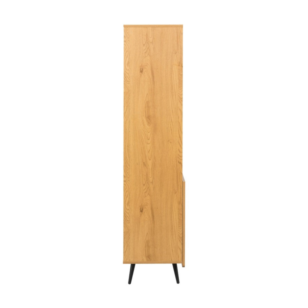 Jinan 80cm 2 Door Bookshelf Oak, side view
