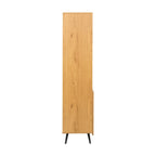 Jinan 80cm 2 Door Bookshelf Oak, side view