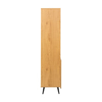 Jinan 80cm 2 Door Bookshelf Oak, side view
