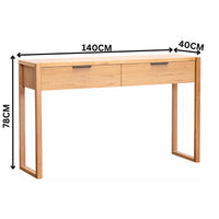 Jindy 140cm Console Table Natural Oak