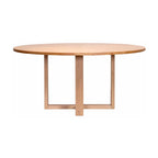 Jindy 160cm Round Dining Table Natural Oak