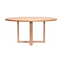 Jindy 160cm Round Dining Table Natural Oak