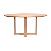 Jindy 160cm Round Dining Table Natural Oak