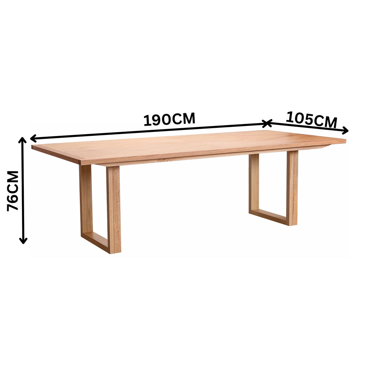 Jindy 190cm Dining Table Natural Oak