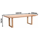 Jindy 190cm Dining Table Natural Oak