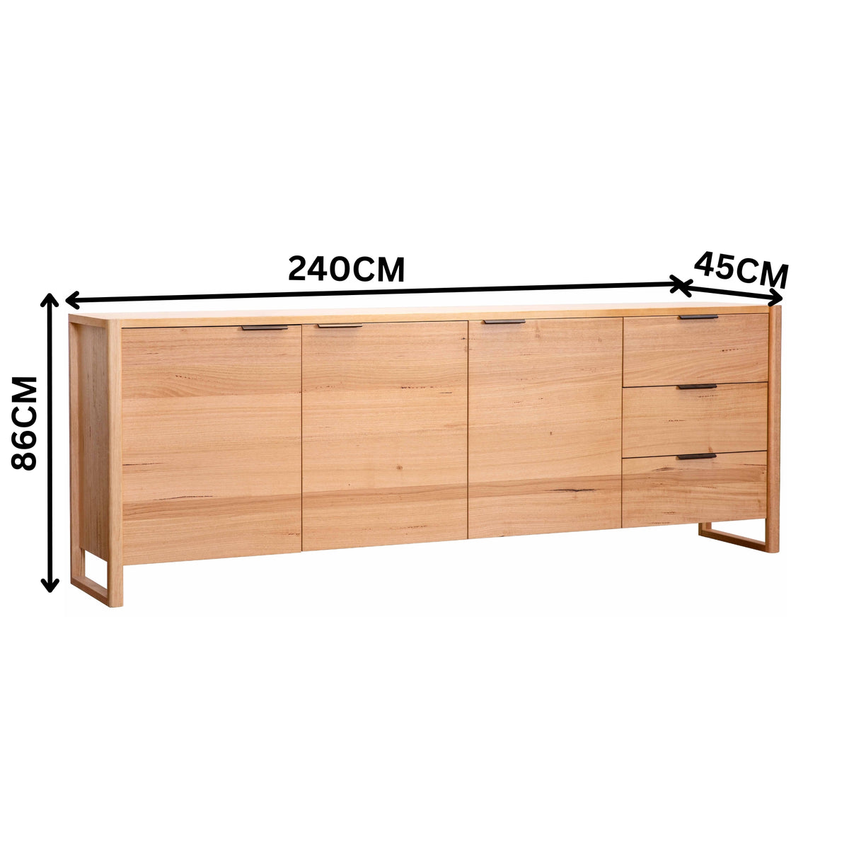 Jindy 240cm Buffet Table Natural Oak