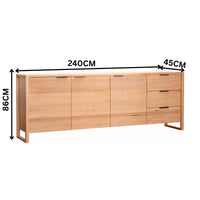 Jindy 240cm Buffet Table Natural Oak