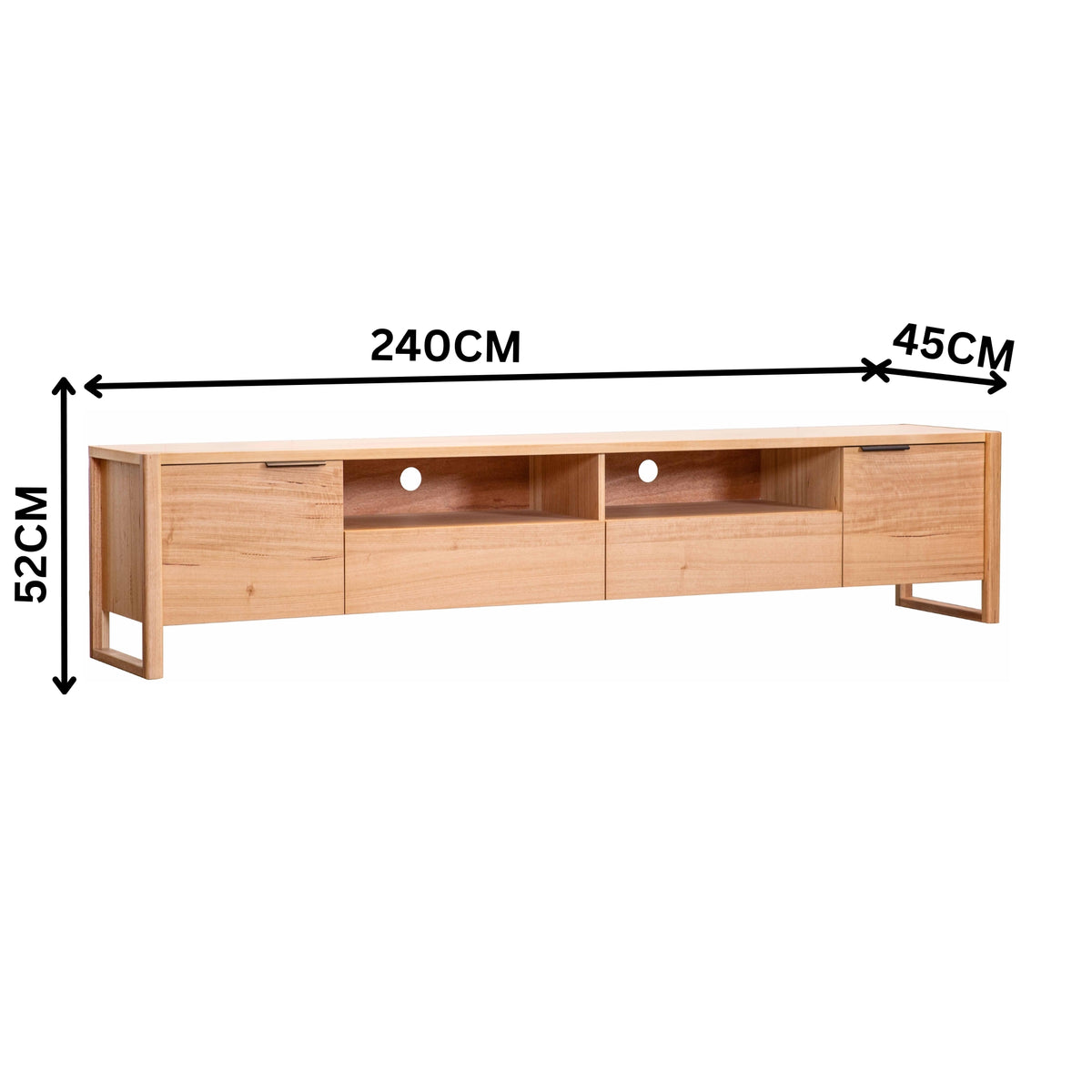 Jindy 240cm ETU Entertainment TV Unit Centre Natural Oak
