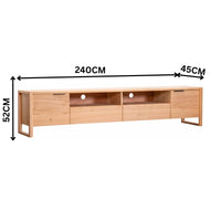 Jindy 240cm ETU Entertainment TV Unit Centre Natural Oak