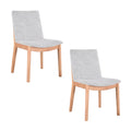 Jindy 2pc Set Dining Chair Fabric Seat Grey