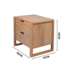 Jindy Bedside Table Natural Oak