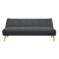 Jovie 3 Seater Fabric Sofa Bed Dark Grey 