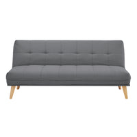 Jovie 3 Seater Fabric Sofa Bed Mid Grey 