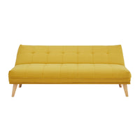 Jovie 3 Seater Fabric Sofa Bed Yellow 