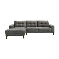 Juliet Fabric Chaise Sofa Licorice Grey Left