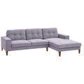 Juliet Fabric Chaise Sofa Grey Right