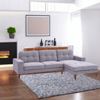 Juliet Fabric Chaise Sofa Grey Right