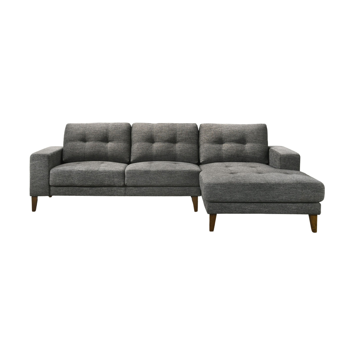 Juliet Fabric Chaise Sofa Licorice Grey Right