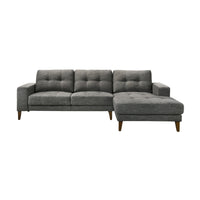 Juliet Fabric Chaise Sofa Licorice Grey Right
