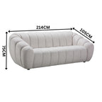 Juno 3 Seater Fabric Sofa Lounge Beige