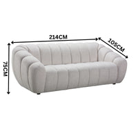 Juno 3 Seater Fabric Sofa Lounge Beige