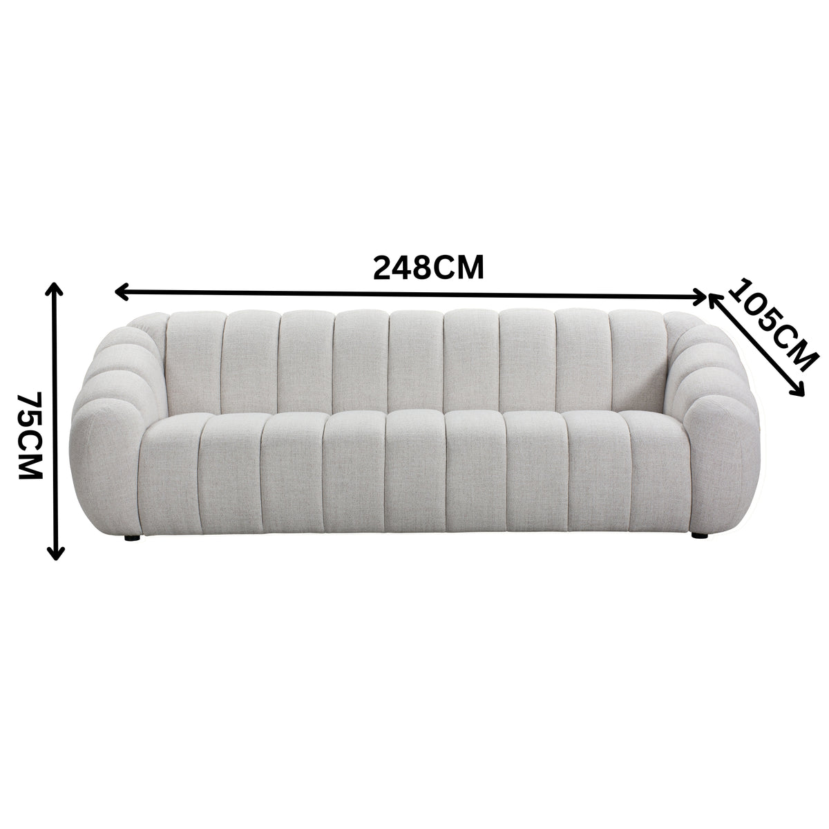 Juno 4 Seater Fabric Sofa Lounge Beige