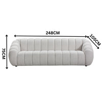 Juno 4 Seater Fabric Sofa Lounge Beige