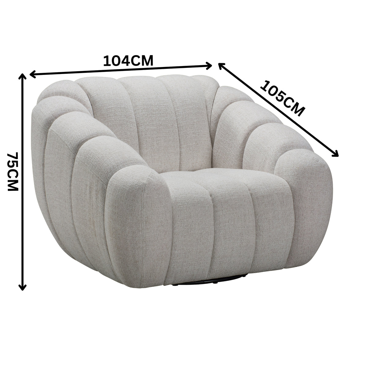 Juno Swivel Armchair Fabric Chair Beige