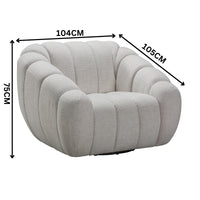 Juno Swivel Armchair Fabric Chair Beige