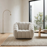 Juno Swivel Armchair Fabric Chair Beige