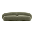 Justus 4 Seater Curved Boucle Sofa Green