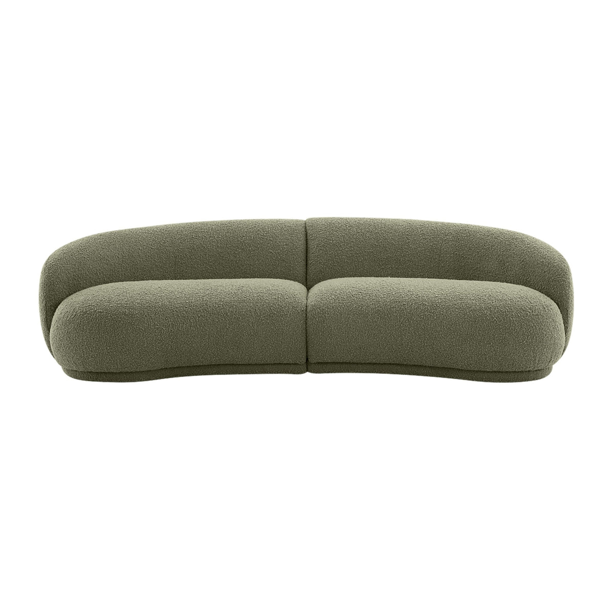 Justus 4 Seater Curved Boucle Sofa Green